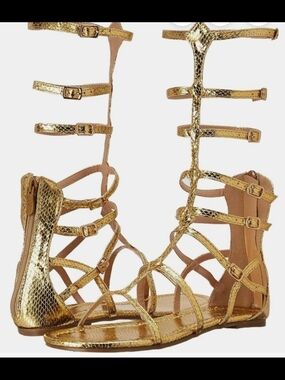 NEW Ellie Gold Metallic Gladiator Sandals